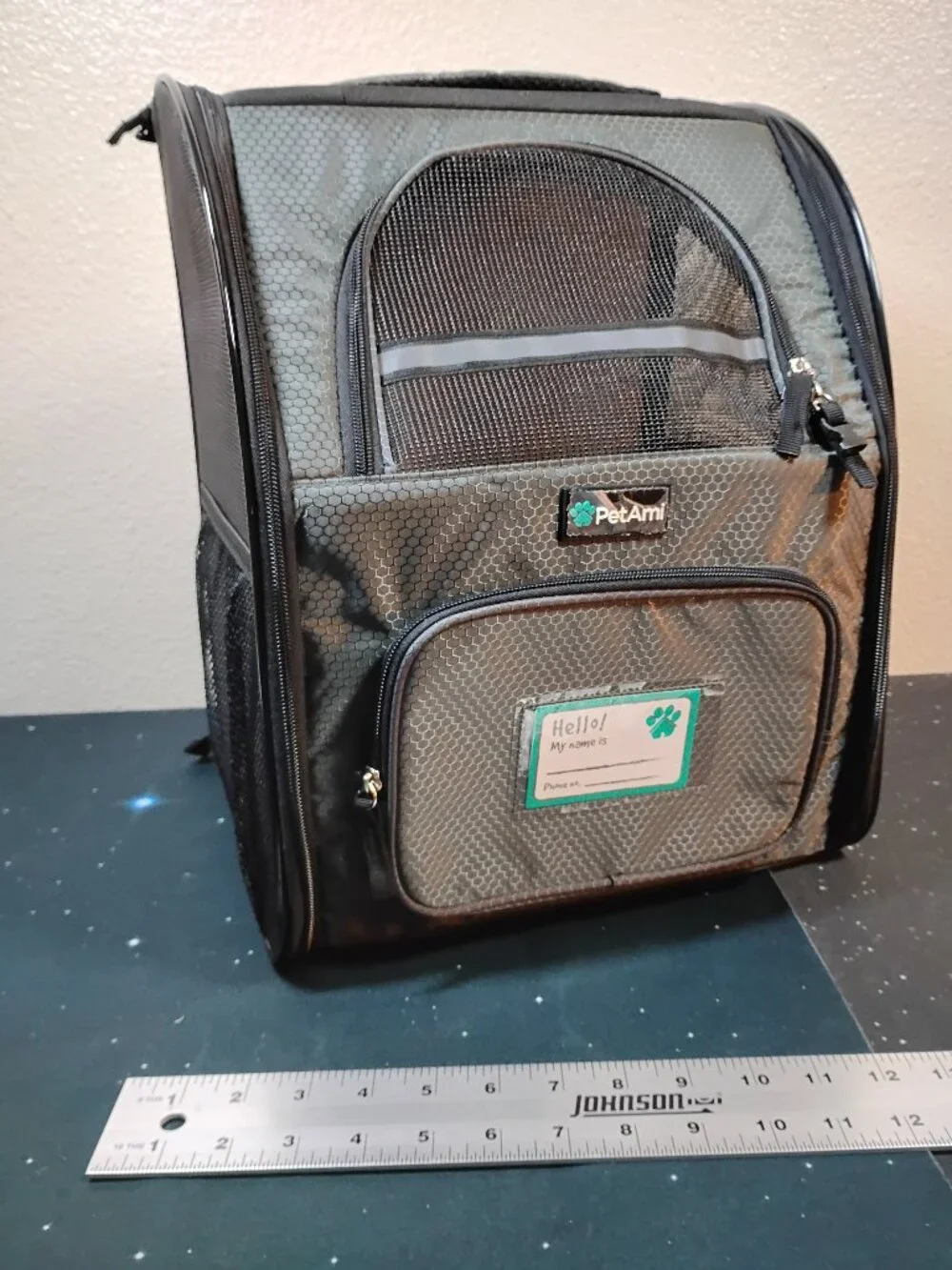 PetAmi Deluxe Pet Carrier Backpack Gray Honeycomb Mesh Small Dog Cat Travel Bag